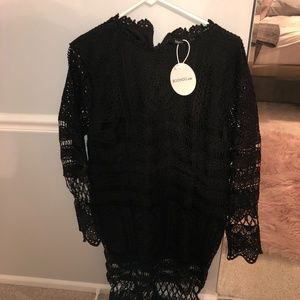 Black long sleeved plus size dress